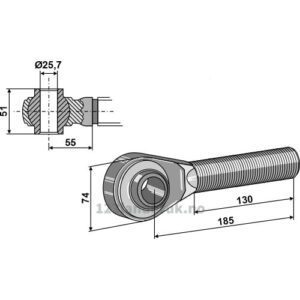 Herdet Toppstagende - M27x3mm - Høyregjenget - Kategori: II