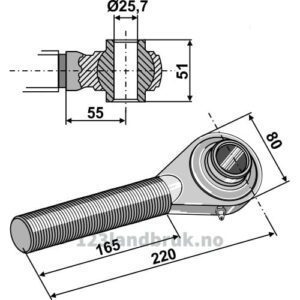 Herdet Toppstagende - M36x3mm - Kategori: II