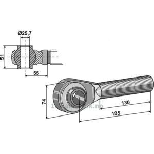 Herdet Toppstagende - M27x3mm - Venstregjenget - Kategori: II