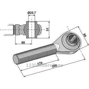 Endekobling med kule 40x3 - Kategori: II
