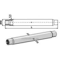 Toppstagrør - M30x3,5x700mm
