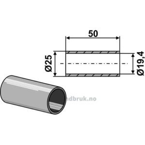 Reduksjonsforing til Toppstag - Ø19,4xØ19,4x50mm - Kategori: I-II