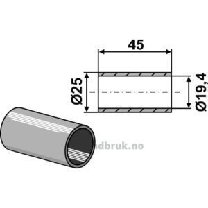 Reduksjonsforing til Toppstag - Ø19,4xØ25x45mm - Kategori: 1-2
