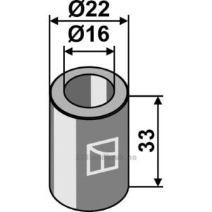Reduksjonsforing til Toppstag - Ø22xØ16x33mm