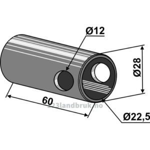 Reduksjonsforing til Toppstag - Ø28xØ22,5x60mm - Kategori: I-II