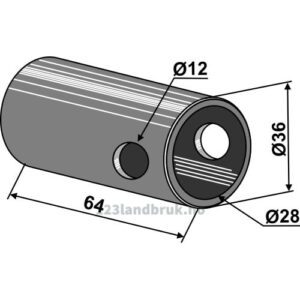 Reduksjonsforing til Toppstag - Ø36xØ28x64mm - Kategori: II-III