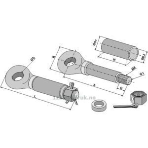 3,5t Trekkøye for Tilhenger - 395xØ52mm