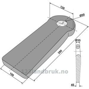 3t Trekkøye - TÜV godkjent - 340mm