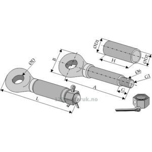 450kg Trekkøye for Tilhenger - 270xØ32mm