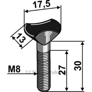 Kjettingbolt - M8mm - Fella, Kemper, Stille