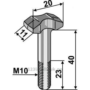 Kjettingbolt - M10mm - Fristein, Strautmann