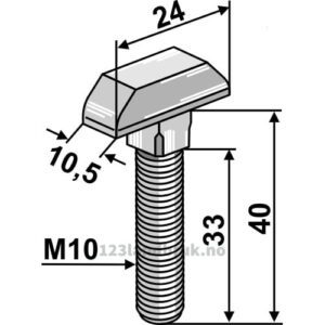 Kjettingbolt Galvanisert - M10mm - Mengele