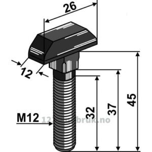 Kjettingbolt - M12mm - Fristein, Kemper