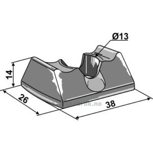 Kjetting guide - 11x35mm - Fristein, Kemper