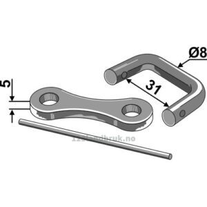 Kjedelås Ø8 - Ø8x8x31mm