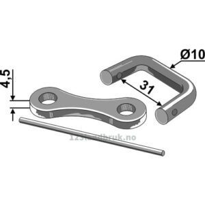 Kjedelås Ø10 - Ø10x10x31mm