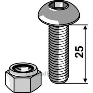 Unbrako Forsenket med Låsemutter - 10.9 - M8x25mm - Storti
