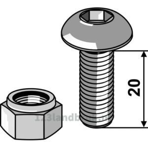 Unbrako med Låsemutter - 10.9 - M12x20mm