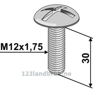 Bolt - 8.8 - M12x1,75x30mm - Kuhn