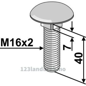 Låsebolt - 10.9 - M16x2x40mm