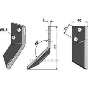 Formikserkniv - Venstre - DeLaval