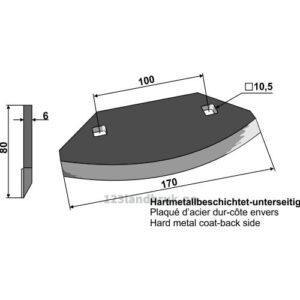 Formikserkniv - Hardmetall belagt - Kverneland/Taarup