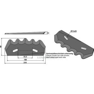 Formikserkniv - Hardmetall belagt - Venstre - Strautmann