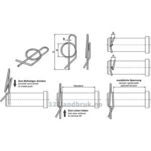 Hårnålsplint Fjærsplint - Ø2,67x70mm - Passer: Ø25