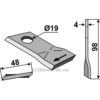 Slåmaskinkniv - 98x48x4mm - Høyre - B.C.S., Deutz-Fahr, Fella