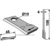 Slåmaskinkniv - 106x48x4mm - Høyre - Claas, Fella, Niemeyer