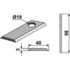 Slåmaskinkniv - 98x40x3mm - Deutz-Fahr, Morra