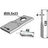 Slåmaskinkniv - 126x48x4mm - Venstre - Agram, Kuhn, Kverneland, Taarup