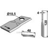 Slåmaskinkniv - 120x48x4mm - Venstre - Fella, Lely, Pöttinger, Vicon