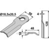 Slåmaskinkniv - 128x48x4mm - Agram, John Deere, Kuhn, Kverneland, Taarup