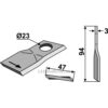 Slåmaskinkniv - 94x47x3mm - Venstre - Mörtl