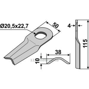 Slåmaskinkniv - 115x50x4mm - ELHO