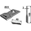 Slåmaskinkniv - 100x49x3mm - Venstre - Mörtl