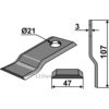 Slåmaskinkniv - 107x47x3mm - New Holland
