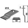 Slåmaskinkniv - 96x40x3mm - Pöttinger