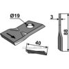 Slåmaskinkniv - 88x40x3mm - Venstre - Welger