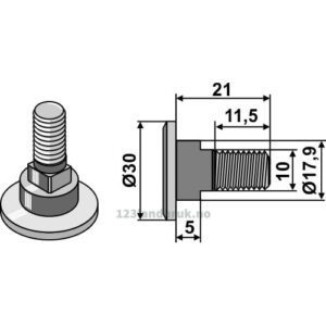 Knivbolt - 12.9 - M10x1,5mm - Fella