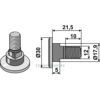 Knivbolt med Mutter- 12.9 - M12x1,75mm - Fella