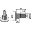 Knivbolt - 12.9 - M10x1,5mm - Kuhn