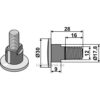Knivbolt - 12.9 - M12x1,75mm - Kuhn
