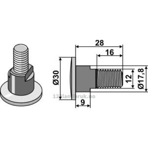 Knivbolt - 12.9 - M12x1,75mm - Kuhn