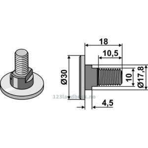 Knivbolt - 10.9 - M10x1,5mm - Deutz-Fahr