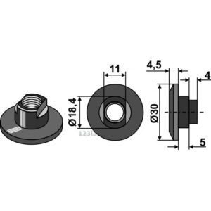 Mutter - M10x1,5mm - B.C.S.