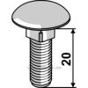 Låsebolt - 8.8 - M8x1,25x20mm - Galvanisert