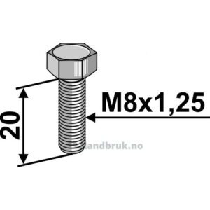 Bolt - 8.8 - M8x20mm - Galvanisert - Logifeed & R.M.H.
