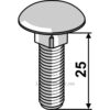 Låsebolt - 8.8 - M8x1,25x25mm - Galvanisert - Kemper